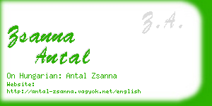 zsanna antal business card